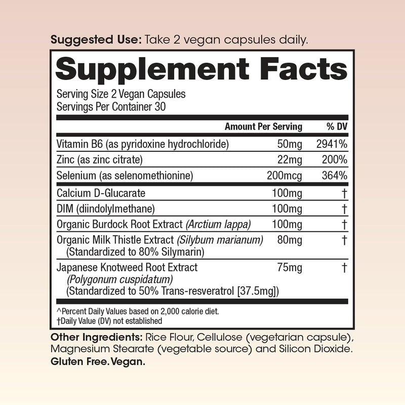 [Australia] - Winged Wellness Balanced Babe | Hormone Balance & Estrogen Detox for Women | PMS Bloating, Cramps, Mood Swings & Hormonal Acne | 100mg DIM, 100mg Calcium D-Glucarate & 6 Added Nutrients | 60ct 60 Count (Pack of 1) 
