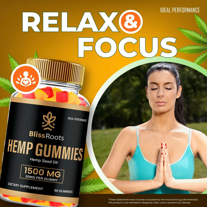 Bliss Roots Hemp Gummies with Hemp Seeds Organic Extract, BlissRoots Advanced Formula Gummy with Hemp Oil, Bliss Roots Hemp Gummies Reviews (3 Pack)