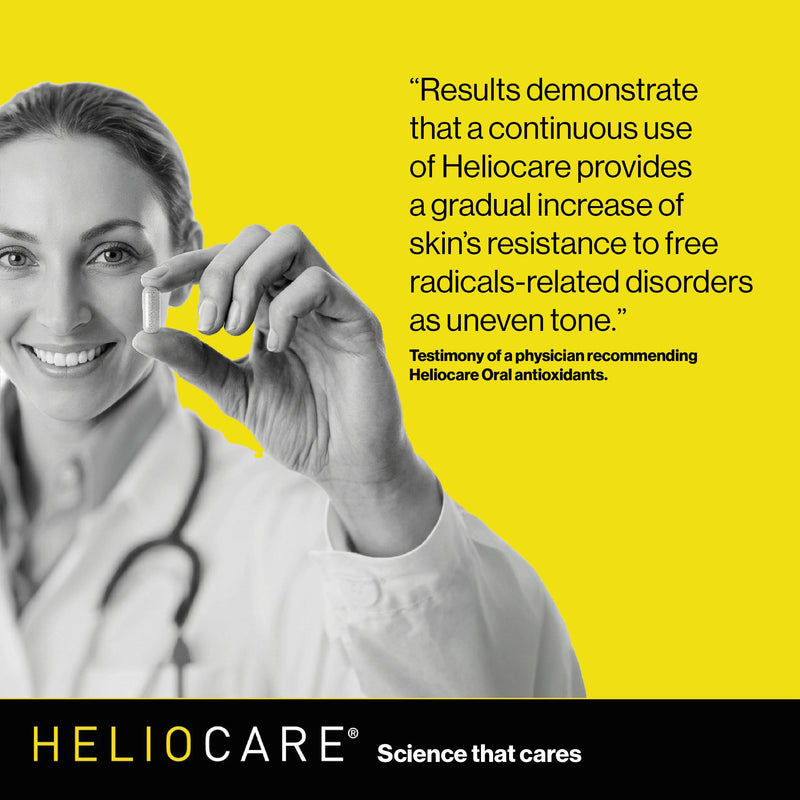 Heliocare Advanced with Nicotinamide Antioxidant Supplement, 120 Capsules | Patented Skin Health Antioxidant with 240mg Polypodium Leucotomos & 500mg Niacin B3, Clinically Proven Antioxidan Supplement
