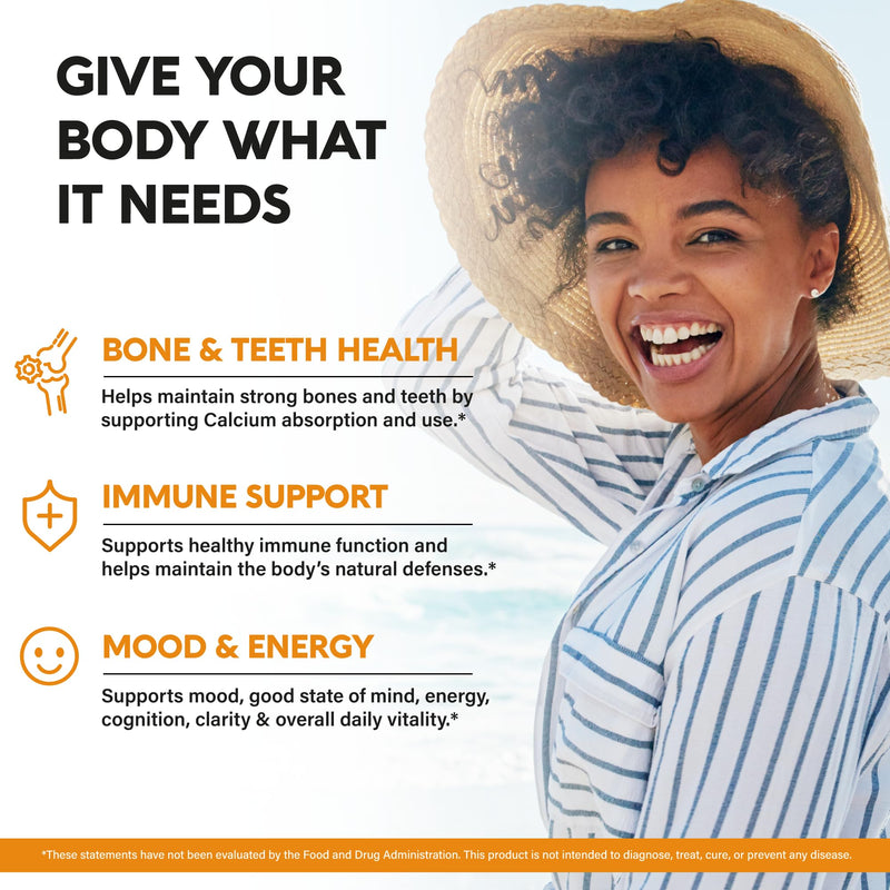Vitamin D3 K2 - Vitamin D3 10000 iu & K2 as MK-7 120 mcg Complex - 120 Caps | D3 K2 + Magnesium, Zinc & Vitamin C & B12- Immune & Mood Support, Bone & Teeth Health - for Men & Women - Highly Bioavailable 120 Count (Pack of 1)