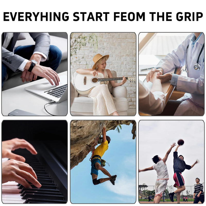 [Australia] - Grip Strength Trainer, Finger Strength Trainer for Grip Strength Training for Fingers, Wrists, and Hands for Home, Office, Gym, Climbing, Athletes, Musicians, and Therapy Orange/Black/Red 