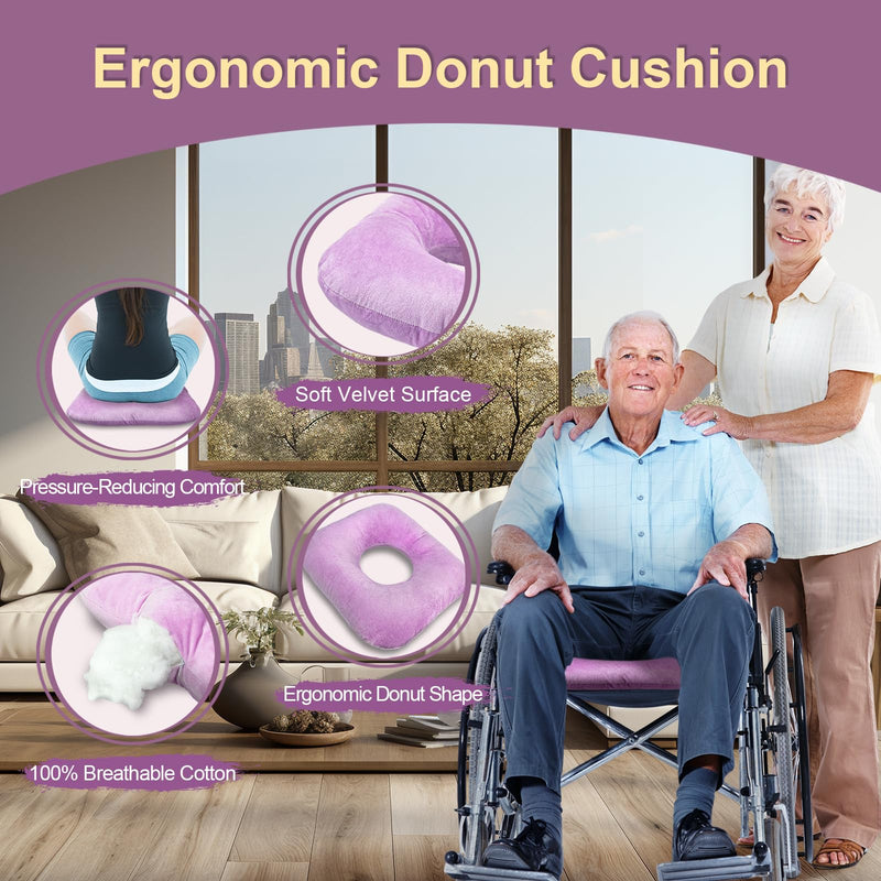 [Australia] - Donut Pillow for Tailbone Pain Relief - Tailbone Pain Relief Cushion for Office Chair, Wheelchair & Travel - Post-Surgery, Pregnancy & Bed Sore Prevention, Breathable Anti-Decubitus Seat Pad（Pink） Pink 