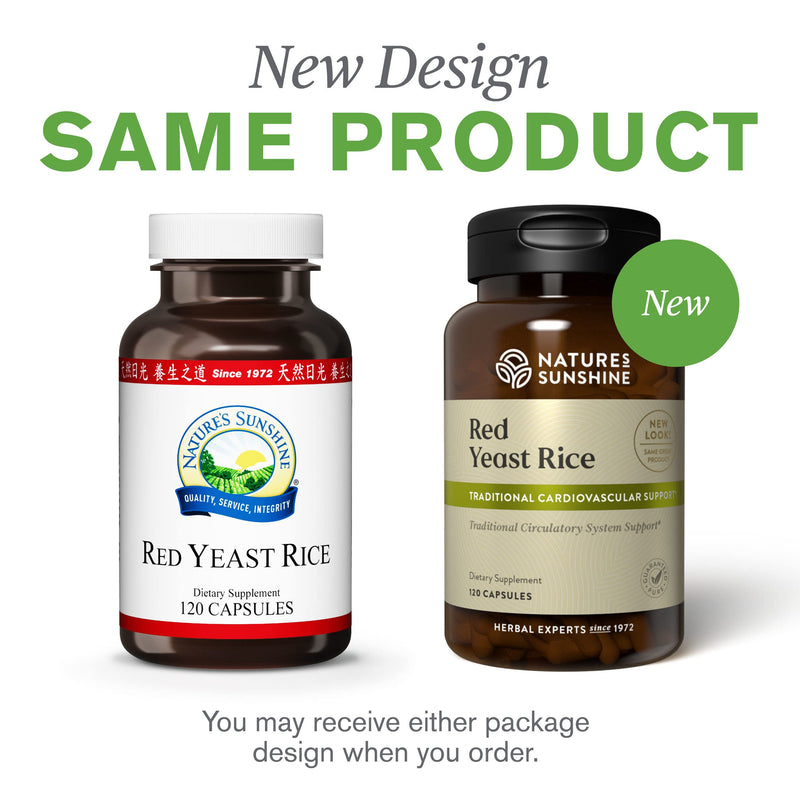 [Australia] - Nature's Sunshine Red Yeast Rice, 120 Capsules, Kosher | Helps Support the Production of Good Cholesterol in the Liver and Supports the Circulatory System 