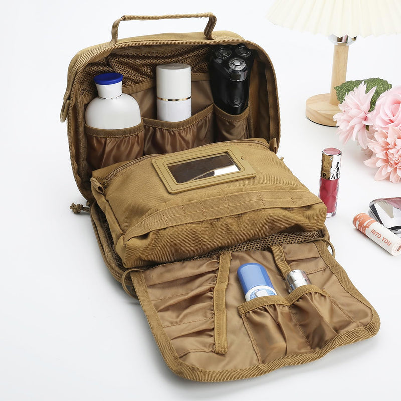 SMONT Tactical Toiletry Bag Brown Khaki