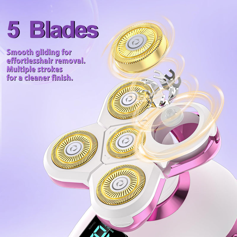 Electric Razors for Women Legs Travel : Rechargeable Waterproof Razor Trimmer for Womens - Dry Wet Electric Shaver for Women - Pro Portable Personal Body Shaver