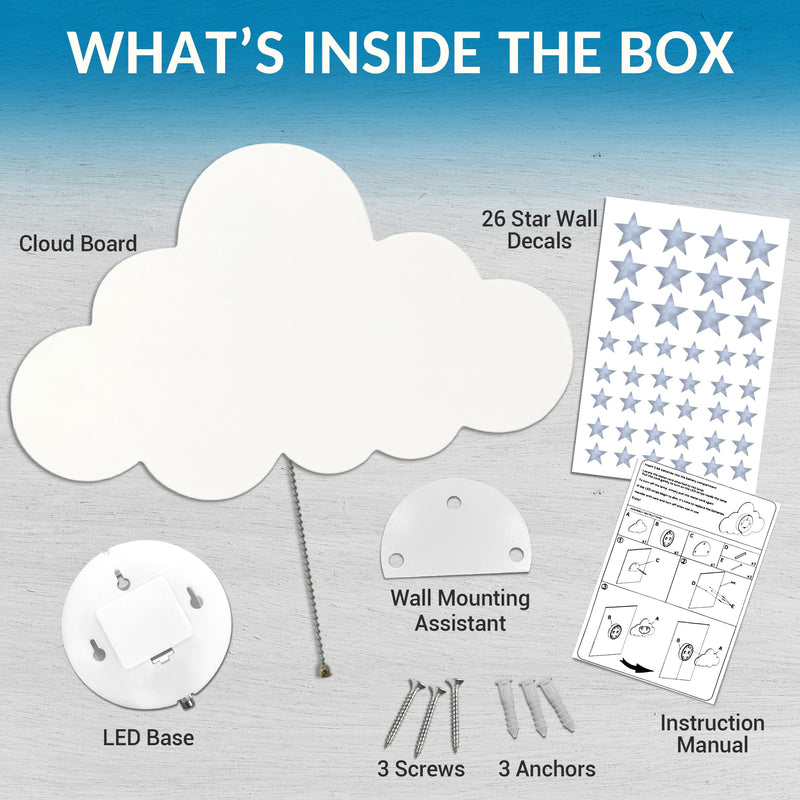 [Australia] - Cloud Light - Floating Cloud Wall Lamp For Nursery | Cute Floating Cloud Lamp For Kids Bedroom | Battery-operated Hanging Cloud Night Lights | Cloud Lights For Bedroom | Cloud Lamp For Baby Nursery 