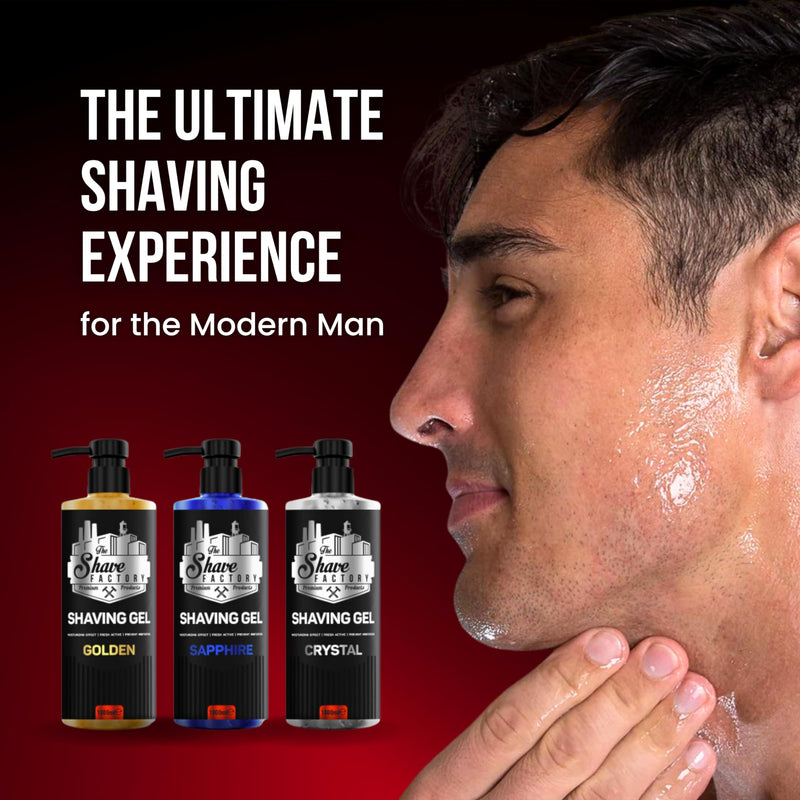 [Australia] - The Shave Factory Shaving Gel - Perfect shaving experience, moisture, protection and comfort for men - Premium shaving gel for an ultra-smooth and refreshing shave (Golden, 1250ML) 
