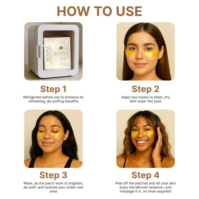UnderEye Patches – Hydrogel Masks with Vitamin C, Caffeine & Collagen – For Dark Circles, Puffy Eyes, Wrinkles & Tired Skin – 24K Gold Skincare – 24 Pairs Gold - 24PK