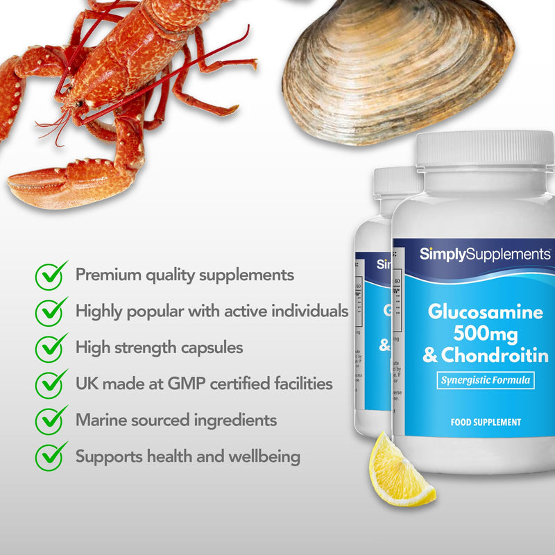 [Australia] - Glucosamine 500mg & Chondroitin 400mg - 360 Capsules - 4 Month Supply - SimplySupplements 