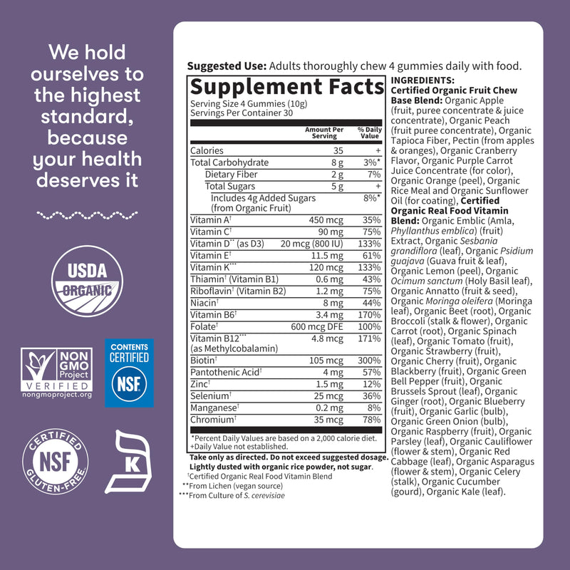 Garden of Life Organics Prenatal Gummies Multivitamin with Vitamin D3, B6, B12, C & Folate for Healthy Fetal Development – Organic, Non-GMO, Gluten-Free, Vegan, Berry Flavor, 30 Day Supply | Prenatal Vitamins with Energy Metabolism Support & Healthy Fe...