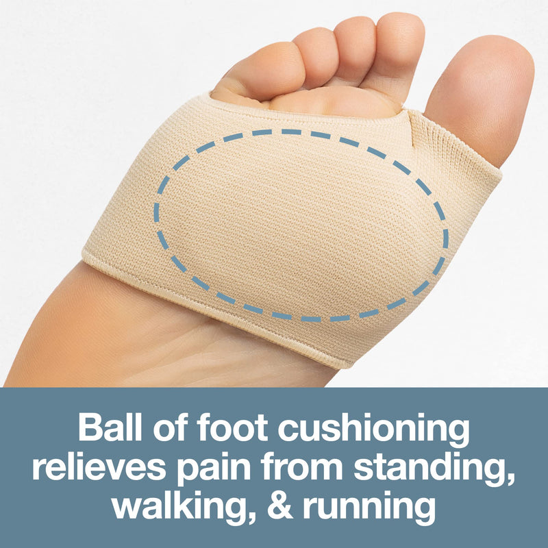 [Australia] - ZenToes Metatarsal Pads for Men and Women - Ball of Foot Pain Relief Cushions for Sesamoiditis, Metatarsalgia, Morton's Neuroma - 2 Pairs Fabric Sleeves with Gel Inserts (Medium, Beige) Medium 
