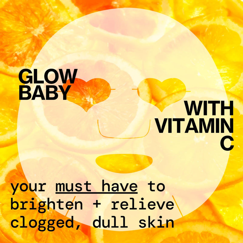 Pacifica Glow Baby Brightening Vitamin C Face Mask 4-Pack – Hydrating Serum-Soaked Sheet Mask for Glowing Skin, Fights Dullness & Dark Spots, Infused with Aloe & Kelp, 100% Vegan & Cruelty-Free 1 Count (Pack of 4)