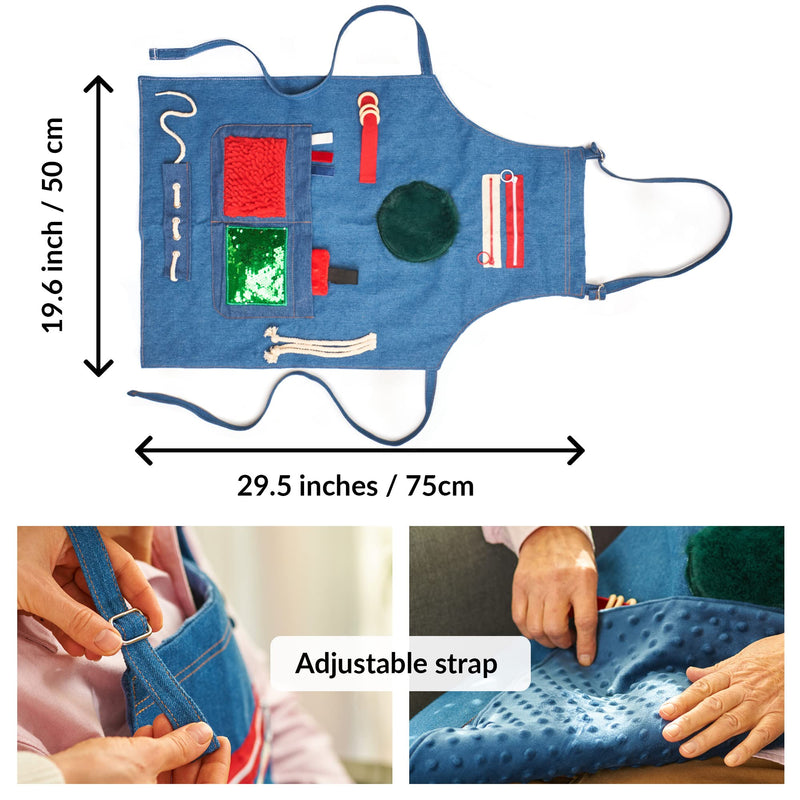 [Australia] - Nest apron | Nest blanket for dementia sufferers | Seniors & Dementia Employment Hands | Dementia blanket | Toys for people with dementia | Sensory Blanket | Fidget Apron Blue 