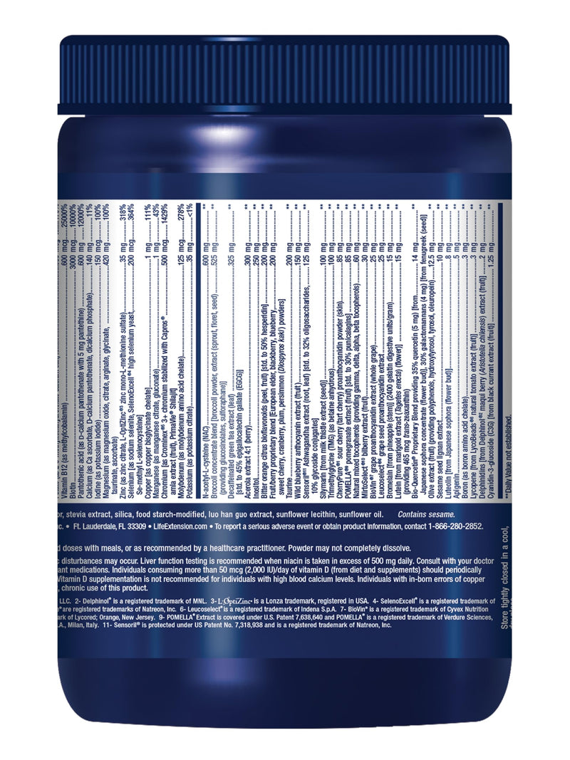 Life Extension Mix Powder, 360 Grams | High-Potency Multivitamin with Vitamins B, C, D, E & Magnesium, Whole-Body Health & Healthy Aging, Gluten-Free