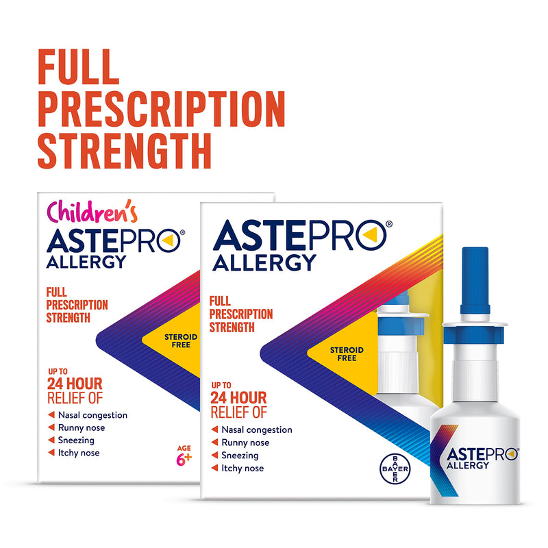 [Australia] - Astepro Nasal Spray, 24-Hour Allergy Relief, Steroid-Free Antihistamine, Nasal Congestion, Runny & Itchy Nose, For Adults and Children 6 Years and Older, 200 Metered Sprays (1 Bottle) 