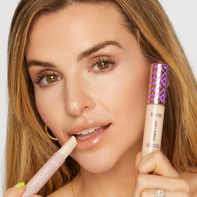 [Australia] - tarte icons shape tape concealer & maracuja juicy lip duo – Full Coverage Concealer for Dark Circles & Fine Lines with Hydrating Nourishing Lip Gloss Balm, Vegan & Cruelty Free 22N light neutral & sunflower 
