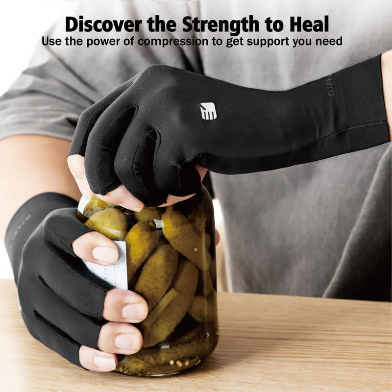 [Australia] - Arthritis Compression Gloves, Super Soft and Seamless Arthritis Gloves for Carpal Tunnel Pain Relief Gloves Medium Black 