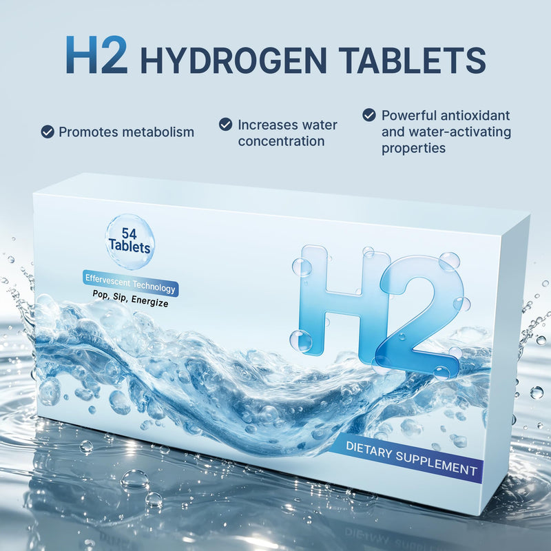 H2 Water Tablets for Energy, Metabolism & Daily Hydration - 54 Count