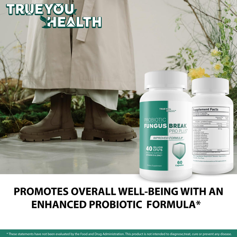 Probiotic Fungus Break Pro Plus - Improved Formula - Our Best Nail Fungus Probiotics For Nail Fungus Care - Best Nail Fungus Pills - Natural Nail Fungus Care Best Nail Fungus Treatment Probiotic Pills