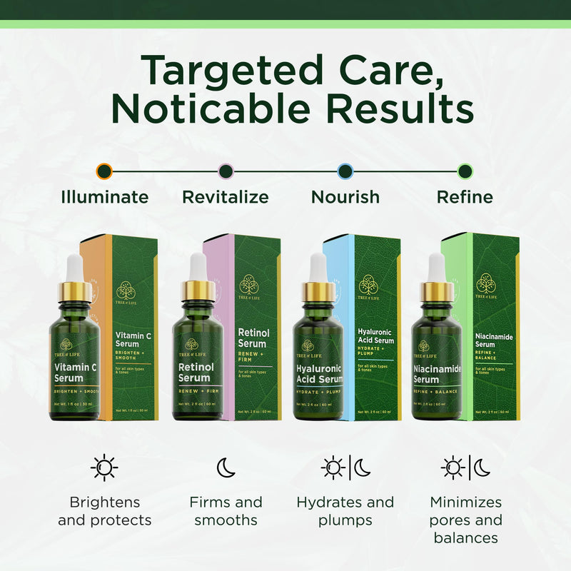 Tree of Life Niacinamide Serum for Face, Pore Tightening Face Oil, 4 Fl Oz | Pore-tightening niacinamide serum. Hydrating face serum that helps reduce excess oil, refine pores & improve skin texture. 2 Fl Oz (Pack of 2) 04. Niacinamide