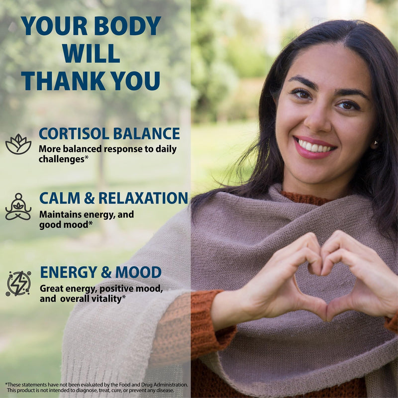 [Australia] - Cortisol Supplements for Women and Men with Magnesium, Ashwagandha & L-Theanine. High Cortisol Reducer, Manager, Detox, Lower and Control. Sleep Support & Stress Relief, USA 60 Count (Pack of 1) 