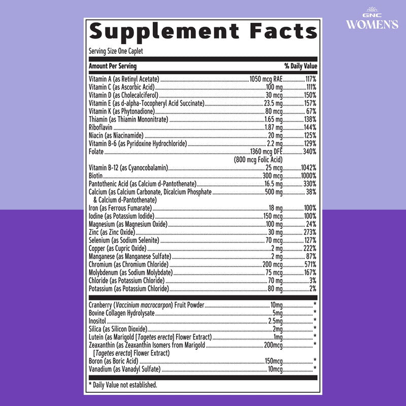 GNC Women's One Daily Multivitamin Essentials, 60 Count, 60 Servings | Nutrient Dense Blend With 19 Vitamins and Minerals Supports Immune Health and Healthy Hair, Skin, and Nails, Gluten-Free Old Version
