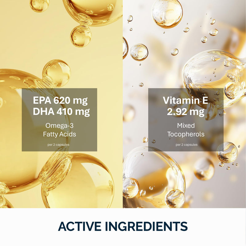 NFO Omega 3 Forte – 60 Capsules | High Strength Norwegian Fish Oil | EPA DHA with Vitamin E | Ethyl Ester Form | Fish Gelatine Capsule