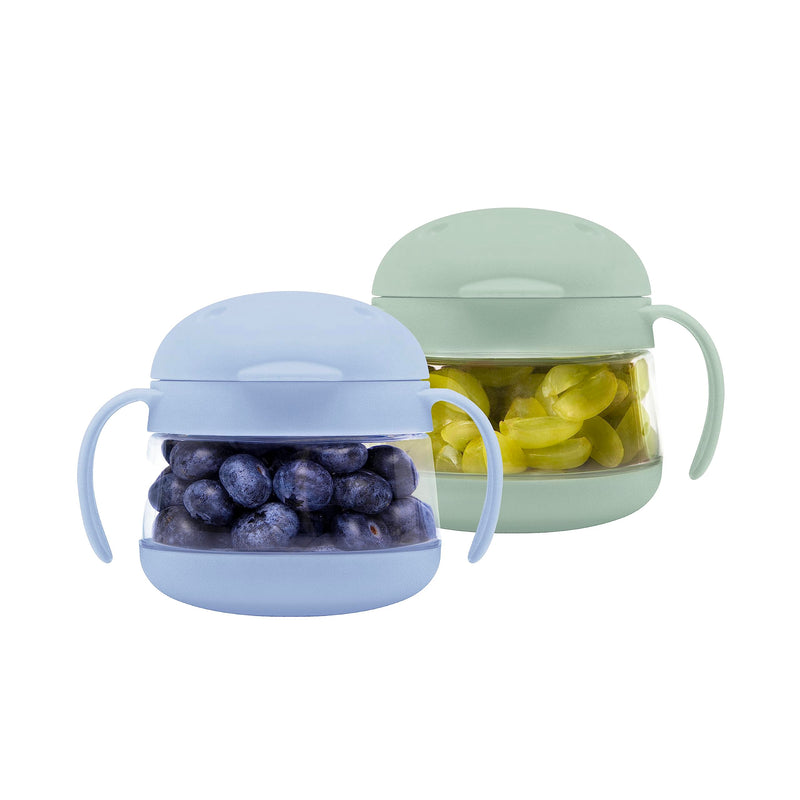 Ubbi Tweat No Spill Snack Container for Kids, BPA-Free Tritan, Toddler Snack Container, Sage & Blue Sage & Cloudy Blue Tweats