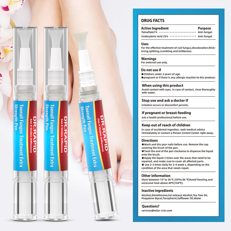 [Australia] - Toenail Fungi Treatment Extra Strength - Fungi Nail Pen Antifungal Repair for Damaged Nails, Fast-Acting Solution for Toe & Fingernail Fungi, Ideal for Nail Health Concerns Athletes 5ml/0.18FLOZ 3Pcs 1 Count (Pack of 3) 