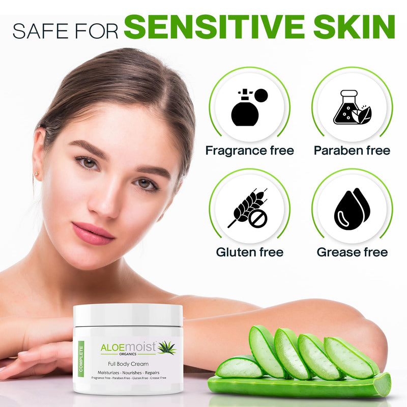 Organic Aloe Vera Face Cream & Body Moisturizing Cream, Natural Aloe Vera Lotion with Vitamin E Oil, Vitamin C, Retinol Cream, Shea Butter – Anti Aging Face Moisturizer for Women, Dry Skin (8 oz) 8 Ounce (Pack of 1)