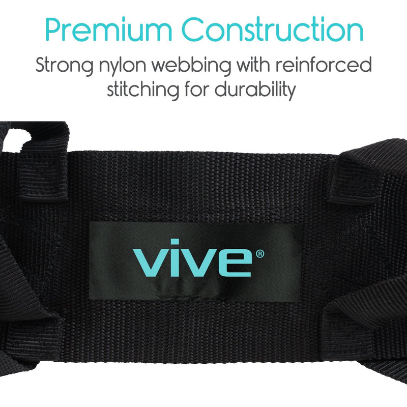 [Australia] - Vive Transfer Belt with Leg Loops - Medical Nursing Safety Gait Assist Device - Bariatrics, Pediatric, Elderly, Occupational and Physical Therapy - Long Strap and Quick Release Metal Buckle - 52 Inch Transfer Belt with Loops 