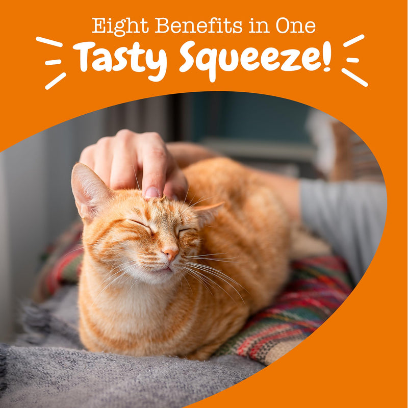 Zesty Paws 8-in-1 Multivitamin Cat Treats Lickables Mousse for Cats - Healthy Cat Treats for Indoor Cats - Cat Squeeze Up Daily Multivitamin for Gut, Immune, Heart, Skin & Coat Support - Chicken 14ct - PawsPlanet Australia