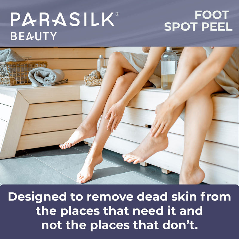 [Australia] - Parasilk Exfoliating Foot Spot Peel– 2 Gel Sponge Applicators & 2 Pairs of Exfoliation Booties. Targeted Repair for Rough, Dry Skin, Cracked Heels and Feet 