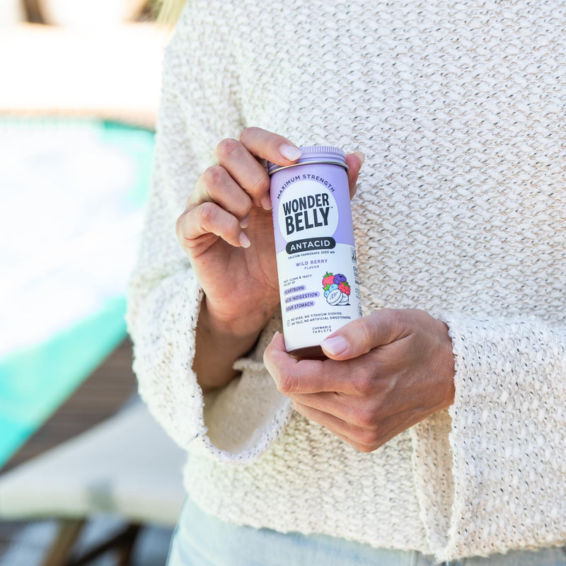 [Australia] - Wonderbelly Antacid Effective Heartburn and Instant Acid Indigestion Relief Extra Strength Chewable Tablets 1000 mg Calcium Carbonate No Talc or Dye Wild Berry 50 count 50 Count (Pack of 1) 