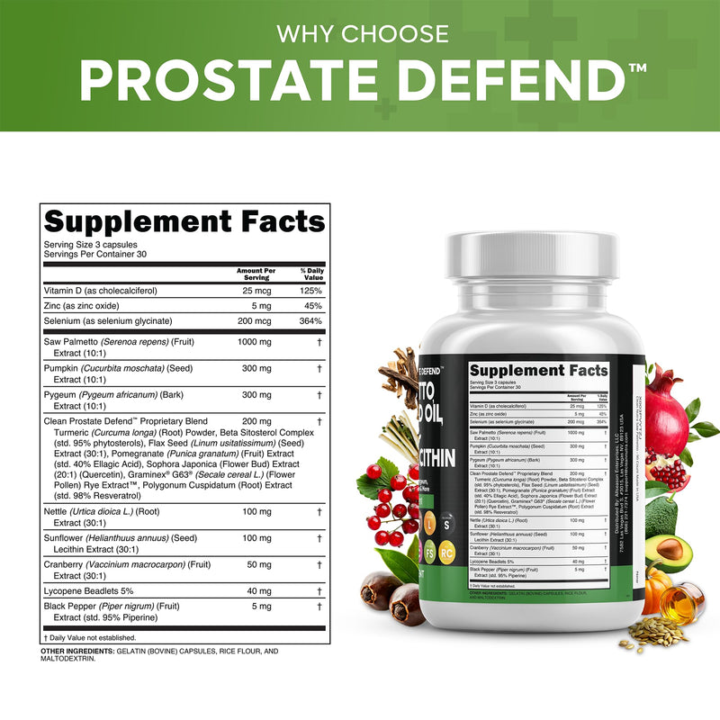 [Australia] - Clean Nutraceuticals Saw Palmetto Pumpkin Seed Oil Pygeum Sunflower Lecithin Stinging Nettle Cranberry - Prostate Supplements for Men with Lycopene - 90 Caps 