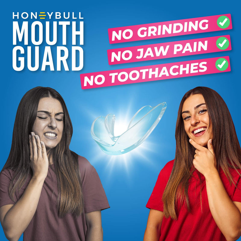 [Australia] - HONEYBULL Anti Grinding Guard Set | Comes in 2 Sizes for Light and Heavy Grinding | Comfortable Custom Mouth Guard for Nighttime Teeth Grinding (Thick, 6, Count) Thick 