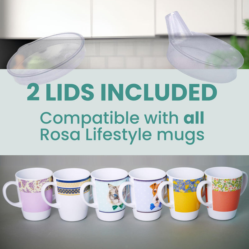 Sippy Cup for Adults, Cup lids & Coordinating Snack Tray Bundle for Elderly. 400ml/14oz Cup Capacity, Tray 33.8cmx20.6cm. Lightweight, Melamine, Perfect Snack Bundle (Yellow) Yellow