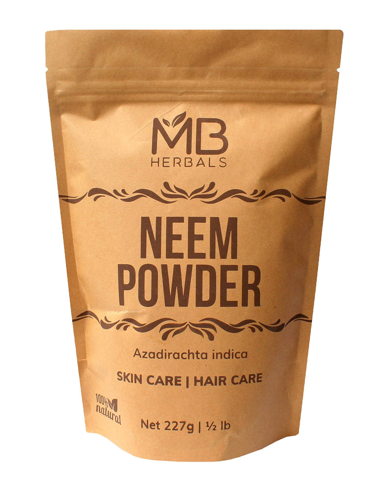 [Australia] - MB Herbals Pure Neem Powder 1 Pound | 16 Oz | 454 Gram | Wild Crafted Neem Leaf Powder | Very Bitter Neem Supplement for Skin Hair and Detox | Azadirachta Indica 