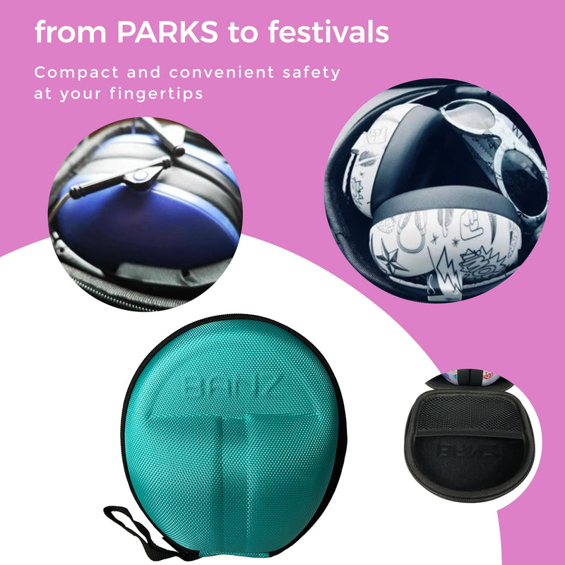 [Australia] - BANZ Baby Earmuffs CASE - Protective Premium Hard EVA Case - Holds Baby Size Earmuffs and Bluetooth Baby Headphones ‚Äì Protect Children Hearing Earmuffs ‚Äì Travel Case - Lagoon 1 Count (Pack of 1) 