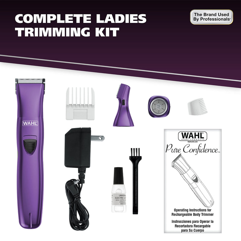 [Australia] - Wahl Pure Confidence Rechargeable Electric Trimmer, Shaver, & Detailer for Smooth Shaving & Trimming of The Face, Underarm, Eyebrows, & Bikini Areas – Model 9865-100 