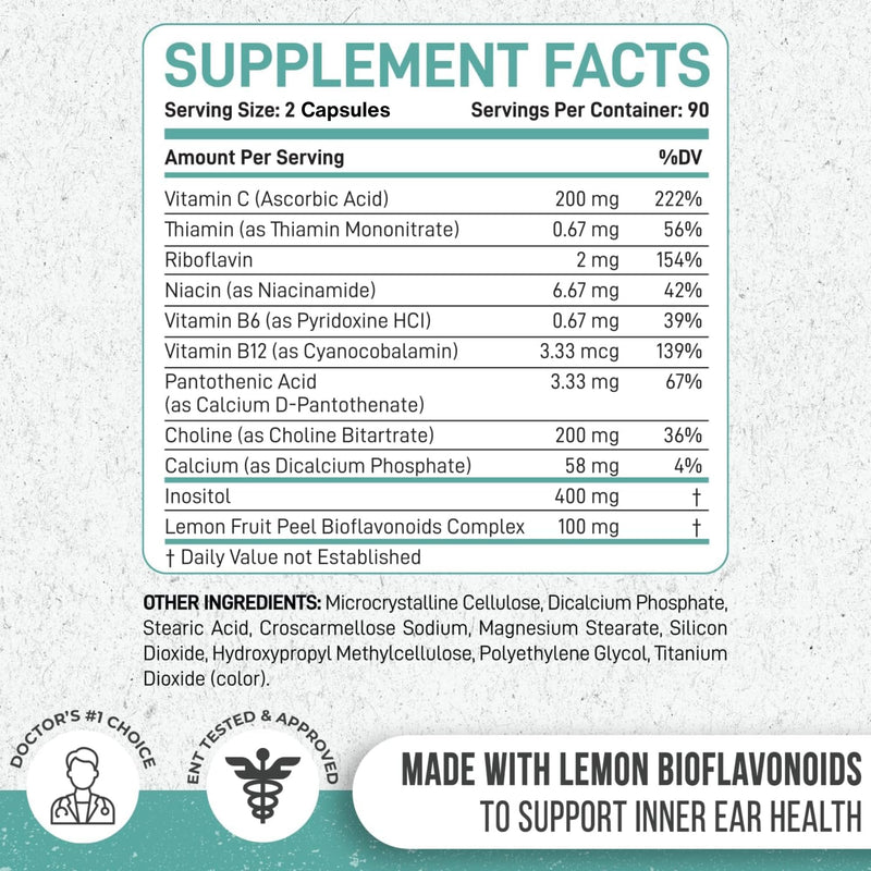 [Australia] - Prescription Strength Tinnitus Relief, 1 Doctor Recommended Tinnitus Relief for Ringing Ears, Extra Strength Formula, Compare to Tinnitus 911 Ear Ringing Relief Formula & Lipo Flavonoid Tinnitus 