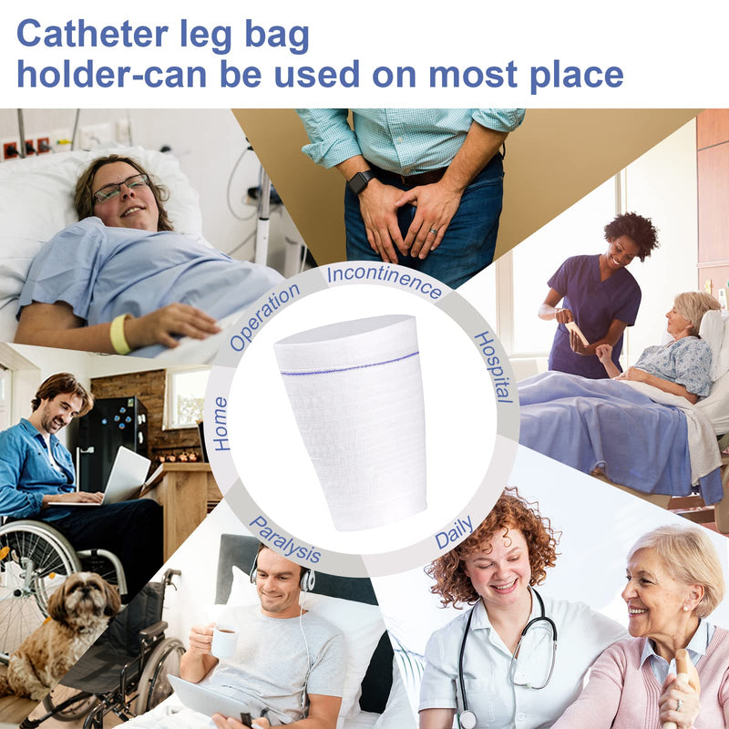 [Australia] - 2 PCS Catheter Leg Bag Holder Stay in Place Urine Bags for Legs Catheter Bag Holder Catheter Supplies for Men or Women, Catheter Stabilization Device Large 