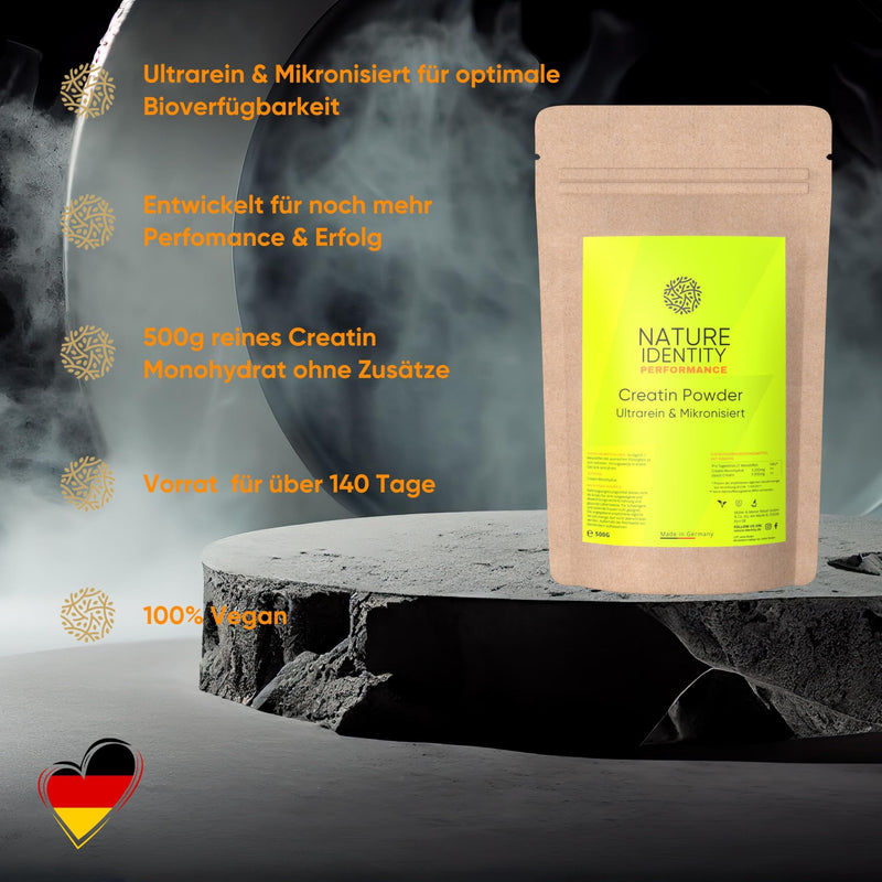 [Australia] - Creatine monohydrate powder 500g - ultra-pure creatine monohydrate in micronized premium quality - 142 portions - easily soluble & without additives 