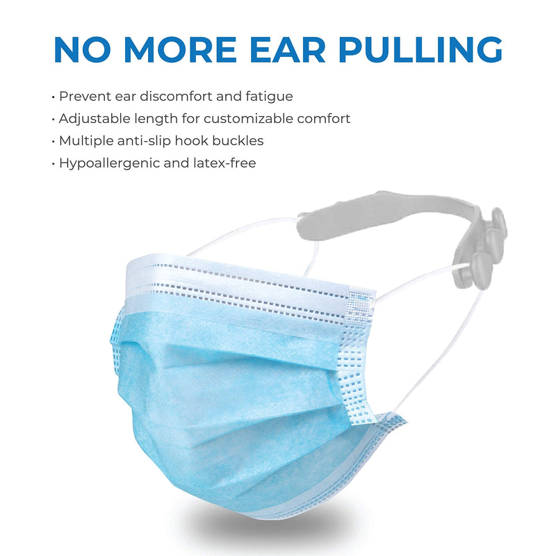 [Australia] - MASKT-EXT iMask Extender Straps by Adjustable Silicone Mask Extender Straps- Multiple Anti-Slip Hook Buckles, 10-Pack 