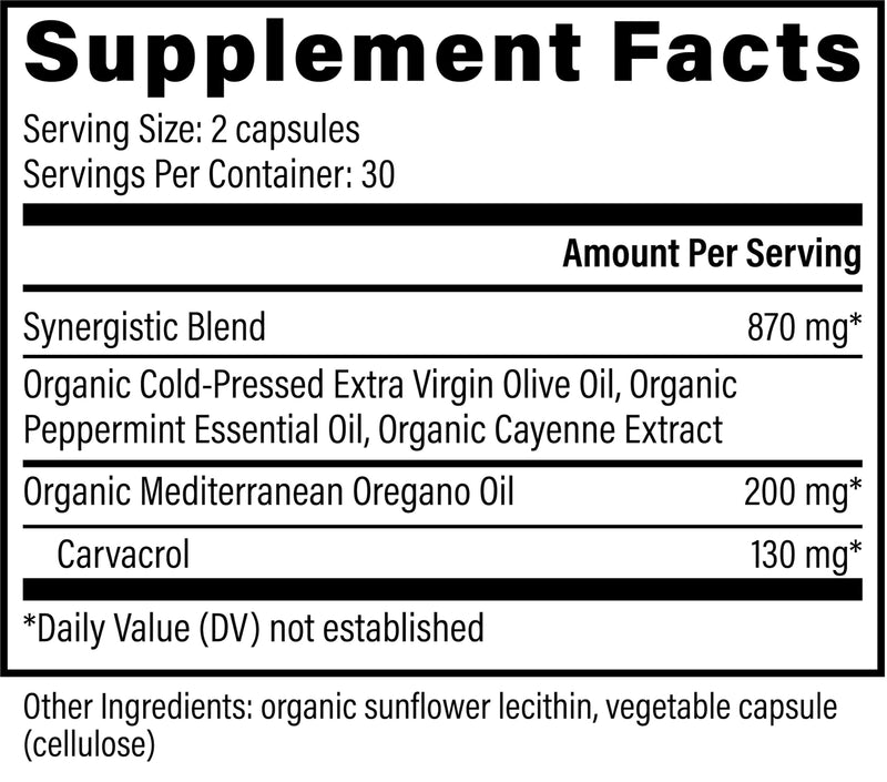 [Australia] - Global Healing Center - Oregano Oil Capsules with Organic Ingredients & Cayenne Pepper Extract, Oregano Capsules for Immune System Support, Respiratory Health, Digestion, Gas & Gut Wellness (60 Count) 