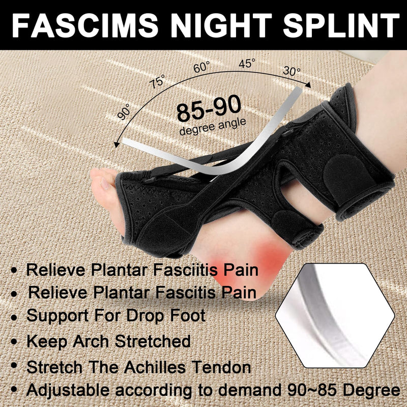 [Australia] - Roinaid Achilles Tendon Bandage Plantar Fasciitis Bandage Comes with 1 Fasciitis Sock and Drawstring Bag Suitable for Achilles Tendonitis Foot Drop Weakness Arch and Foot Problems (Black) 