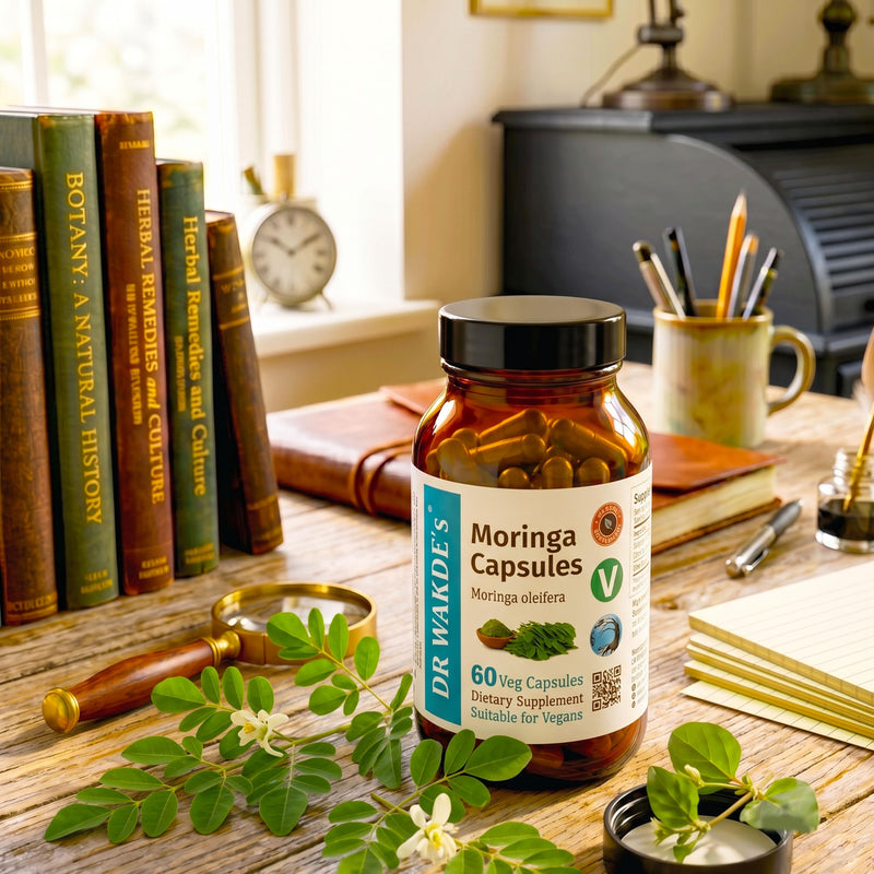DR WAKDE'S Moringa Capsules (Moringa oleifera, 60 Veg Caps, Plant-Based Supplement, Ayurvedic Herb, All Natural, Vegan)
