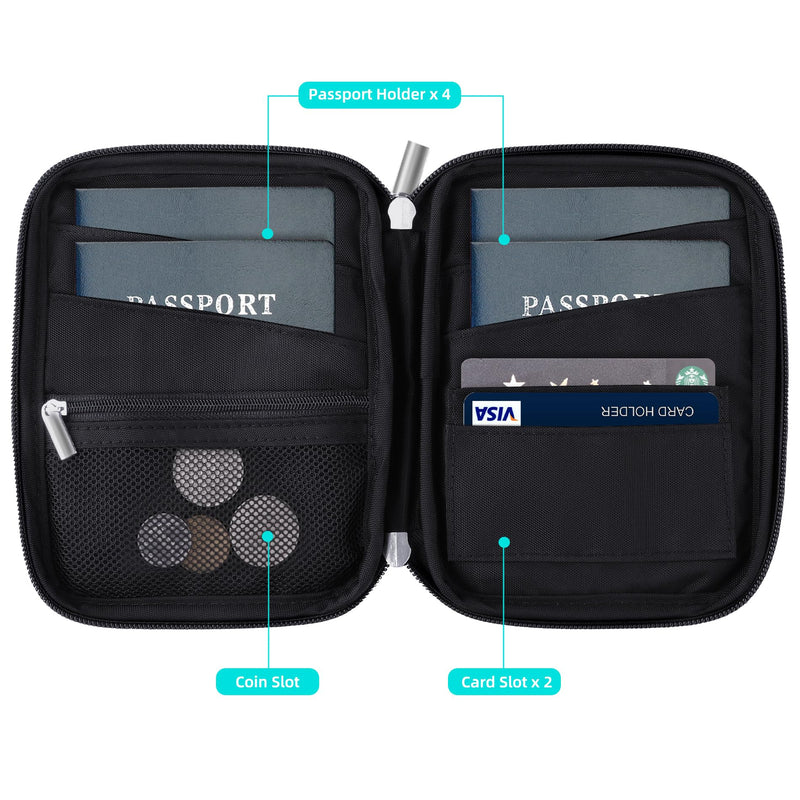 WALNEW Travel Accessories Bundle | Passport Holder for 4& Travel Bag | RFID Blocking Passport Book Wallet Cover Case | Travel Duffel Bag Weekender Overnight Carry On Bag for Women Men