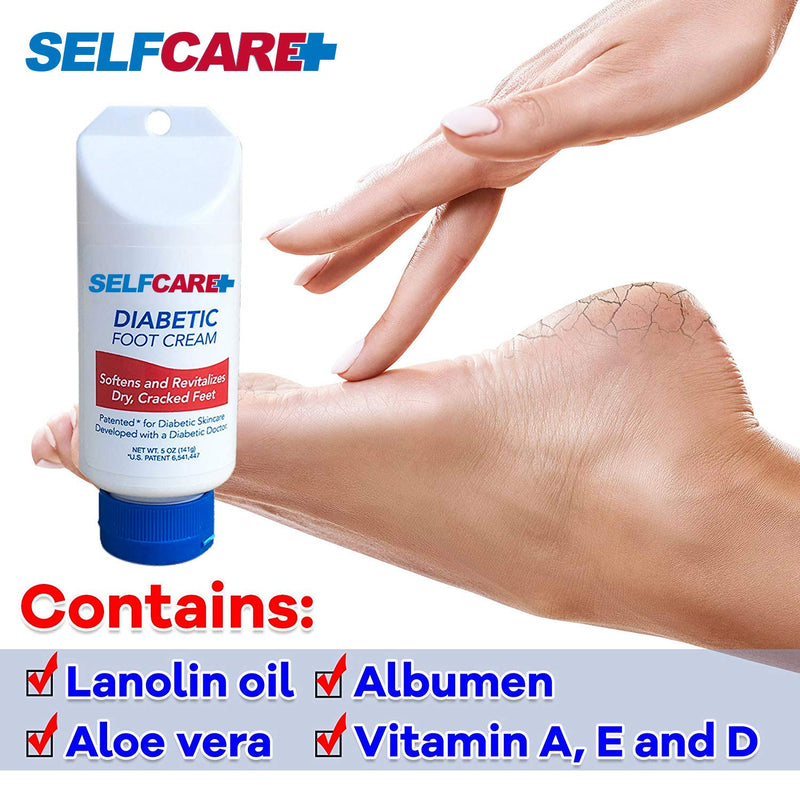 [Australia] - Diabetic Foot Cream For Dry Cracked Feet. Leaves Hands Legs, Feet & Body Smooth Patented Lotion, 5 oz 