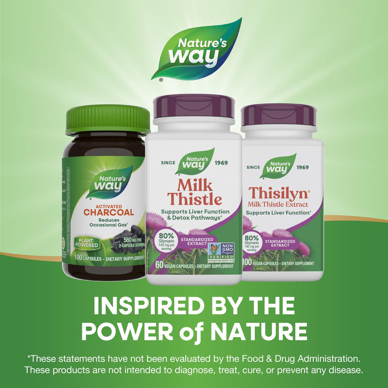 [Australia] - Nature's Way Milk Thistle, Supports Liver Function & Detox Pathways*, 175 mg Milk Thistle Seed Extract Standardized to 80% Silymarin per Serving, Vegan, 60 Capsules (Packaging May Vary) 60 Count (Pack of 1) 